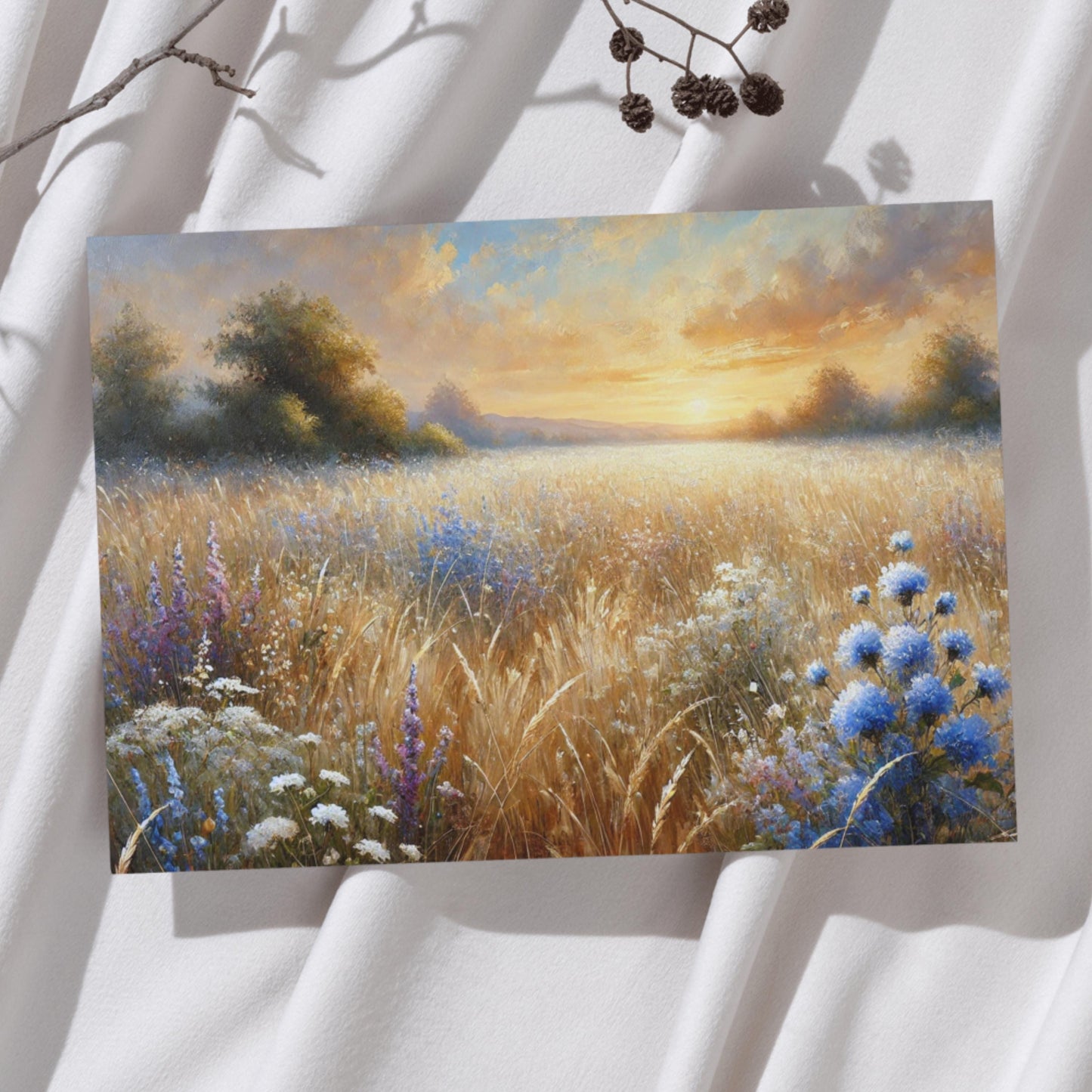 Flower fields Oil painting print wall decor Wildflowers Field Oil Painting Print Wall Decor for Living room, Kitchen, Bedroom, gifting