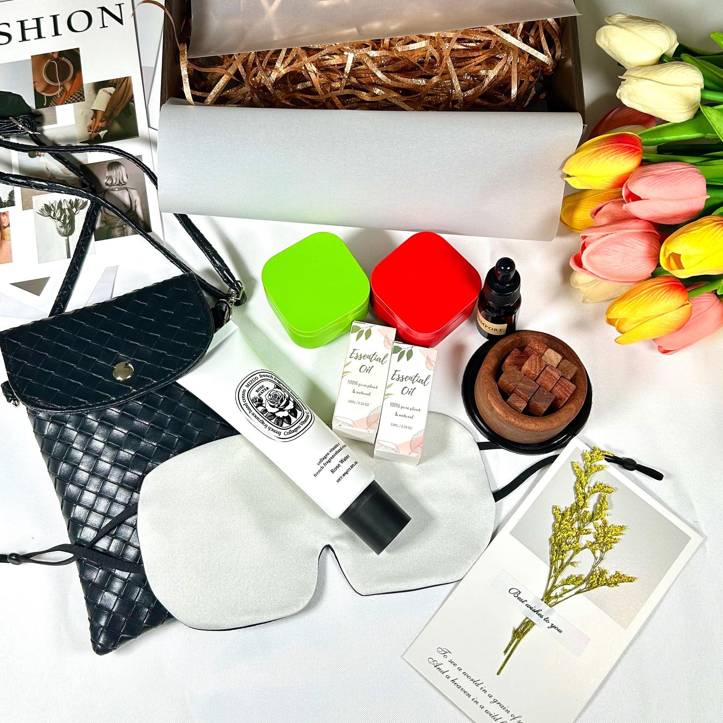 Luxury Personalized Gift Box for Her Self care hamper with Purse for Birthday Christmas gifting