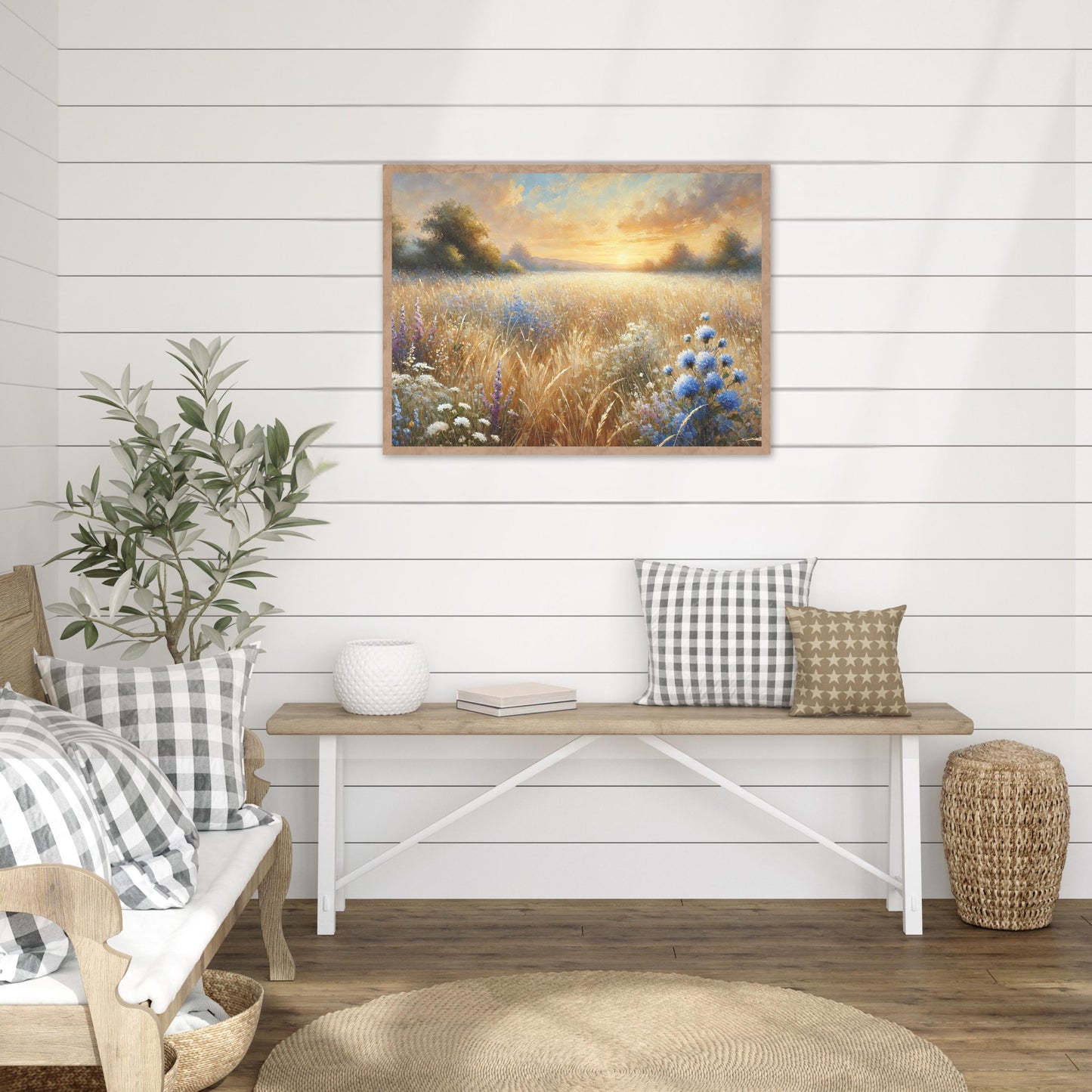 Flower fields Oil painting print wall decor Wildflowers Field Oil Painting Print Wall Decor for Living room, Kitchen, Bedroom, gifting