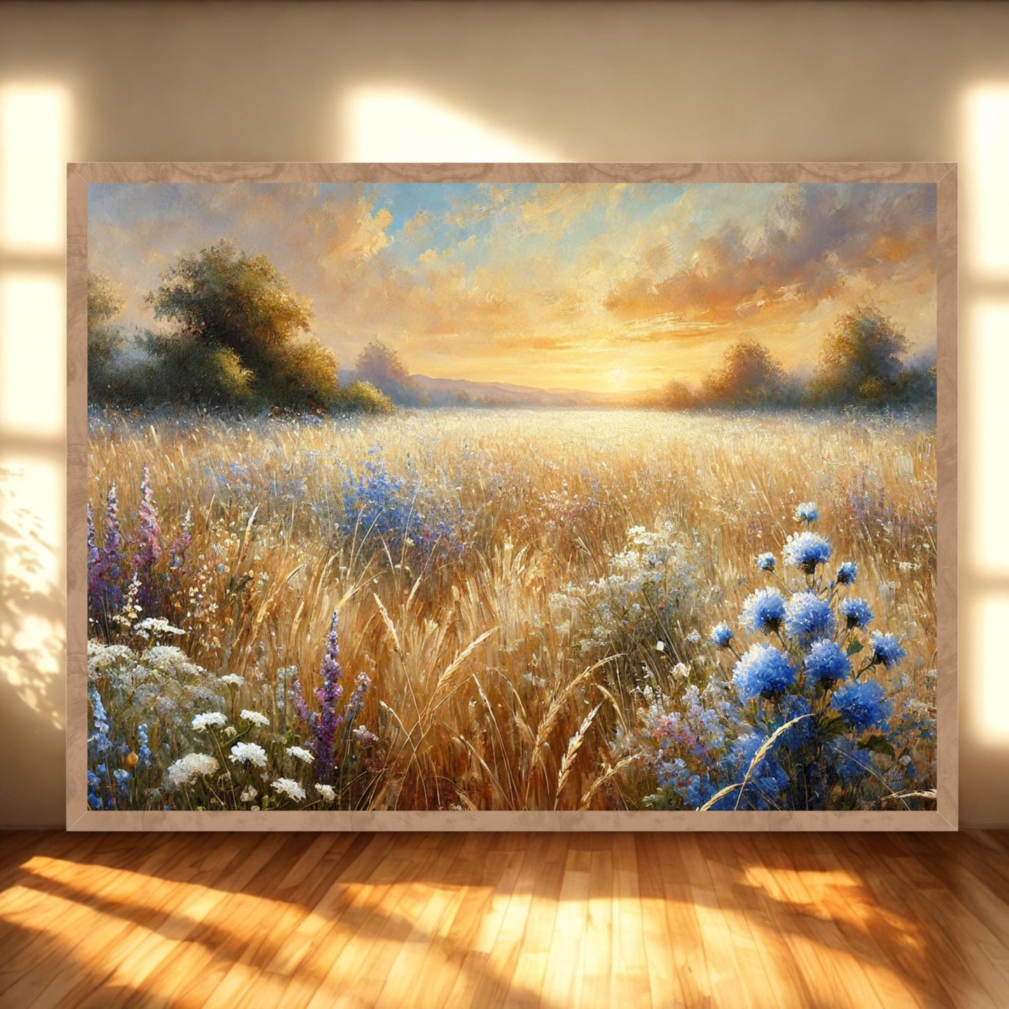 Flower fields Oil painting print wall decor Wildflowers Field Oil Painting Print Wall Decor for Living room, Kitchen, Bedroom, gifting