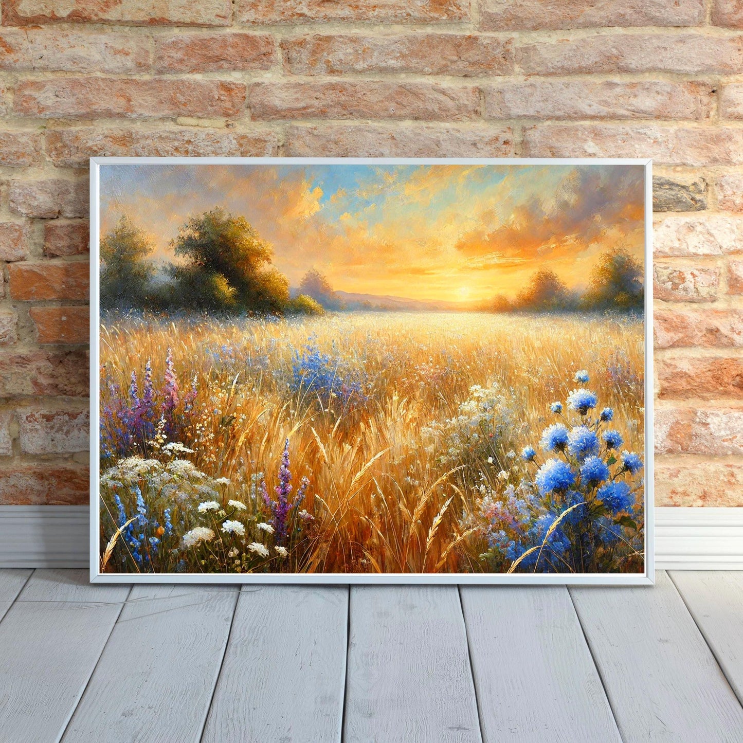 Flower fields Oil painting print wall decor Wildflowers Field Oil Painting Print Wall Decor for Living room, Kitchen, Bedroom, gifting