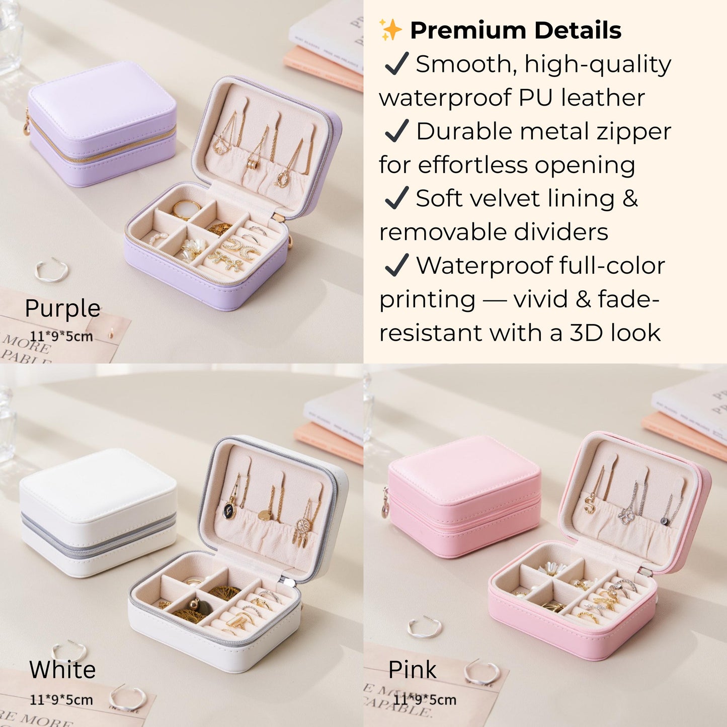 Personalized Jewelry Box with Birth Flower or Zodiac Custom Travel Jewelry box Gift for Her ,Bridesmaid Proposal , Birthday Wedding Keepsake