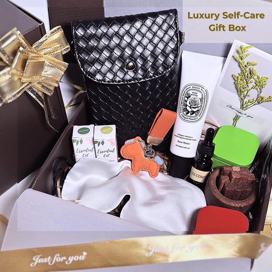 Luxury Personalized Gift Box for Her Self care hamper with Purse for Birthday Christmas gifting