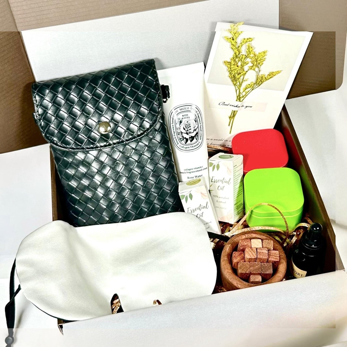 Luxury Personalized Gift Box for Her Self care hamper with Purse for Birthday Christmas gifting